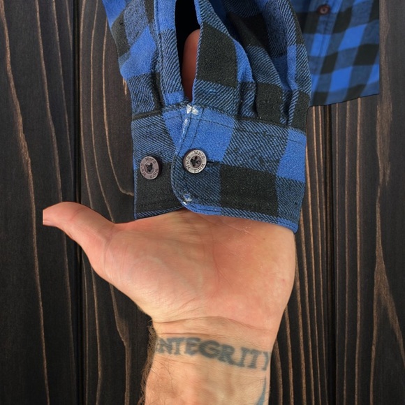 Work n’ Sport Black and Blue Buffalo Chek Cotton Blend Flannel Size XL - Picture 2 of 12